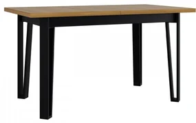 Masă sufragerie extensibilă Elarna 80 x 140 180 III (Stejar grandson + Negru) (pentru 4-8 persoane). 1105377