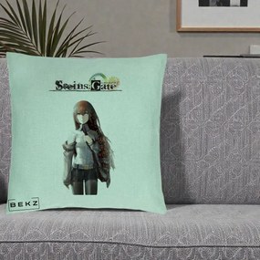 Perna Personalizata Steins Gate Kurisu Makise Anime, 40x40 cm, Verde Menta, Husa Detasabila, Perna Inclusa, BEKZ®