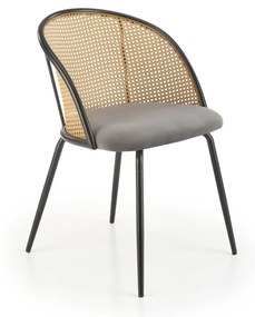 Scaun K508 ratan – velvet gri