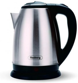 Cana electrica Rosberg R51230I, 1800W, 1,8 L, Incalzitor incorporat, Baza rotativa, Inox/Negru