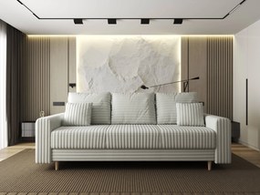 Canapea extensibilă dumonde cu ladă de depozitare si sezut confortabil din spuma high-density, Kronos Ambience Ivory 210x100 cm