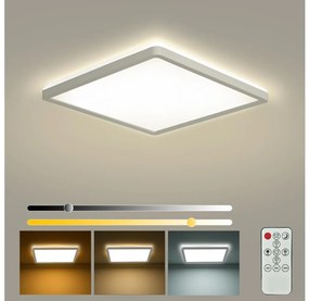 Brilagi - Plafonieră LED dimabilă ULTRA SLIM 18W 230V 30x30 cm, albă + telecomandă