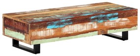 vidaXL Măsuță de cafea, 120 x 50 x 30 cm, lemn masiv reciclat și oțel