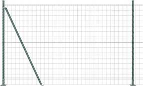 vidaXL Gard cu Stâlp Verde 1,5 x 10 m Oțel și PVC