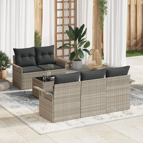 vidaXL Set de Sofa pentru Grădină cu Pernițe Gri Deschis Ratan Poliesteric
