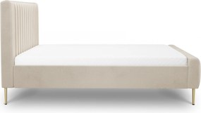Pat tapițat Nicole 160x200 - szenil bej Perfect harmony 07 / picioare aurii