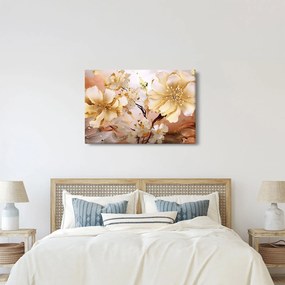 Tablou - Flori de aur (90x60 cm)