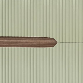 Trent 120 dulap de baie inferior cu chiuvetă ceramică (4 sertare) stejar apus de soare-olive verde