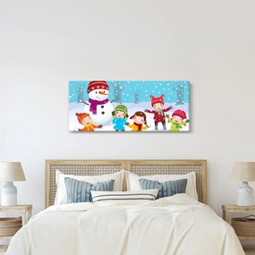 Tablou - Bucurii de iarnă pentru copii (120x50 cm)