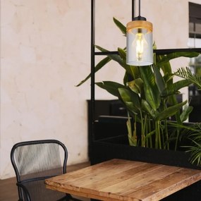 Lustră pe cablu FINCA 1xE27/40W/230V metal/lemn Globo 15557H