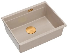 Chiuveta compozit sub blat Quadron Logan 100 bej - cupru 56x45 cm