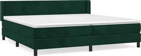 vidaXL Pat box spring cu saltea, verde închis, 200x200 cm, catifea