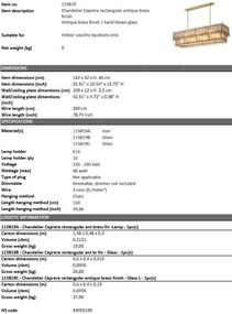 Lustra suspendata design LUX Caprera Rectangular, alama antica 115819 HZ