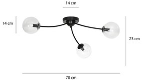 Lustra Plafon Bamba 3 Bl Transparent 543/3 Emibig Lighting, Modern, E14, Polonia