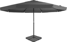 vidaXL Umbrelă de soare de grădină, bază portabilă, antracit