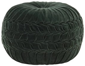 284033 vidaXL Taburet puf design crețuri, verde, 40x30 cm, catifea bumbac
