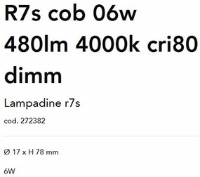 Bec LED dimabil, R7s COB 06W 480lm 4000K cri80 dimm