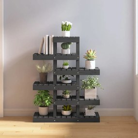 vidaXL Suport pentru plante, gri, 85x25x109,5 cm, lemn masiv de pin