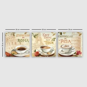 Tablouri 3 buc. 30x30 cm Italy – Wallity