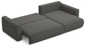 Colțar gri închis extensibil/cu spațiu de depozitare cu tapițerie din catifea (cu colț pe partea dreaptă/cu șezlong) Kapua – Makamii