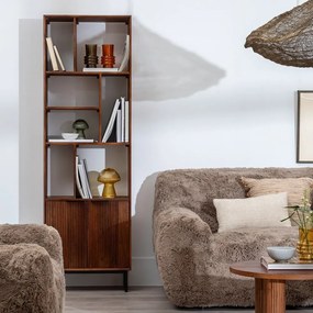 Bibliotecă maro din lemn de mango 60x190x30 cm Sagara – Ixia