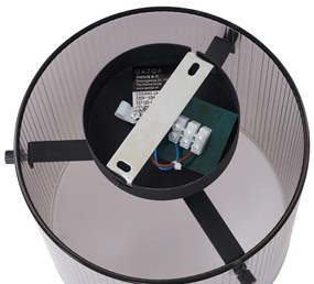 Plafonieră Art Deco neagră cu sticlă fumuriu - Laura