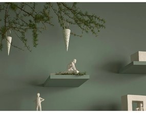 Decorațiune suspendată din ceramică Kähler Design Cone, înălțime 14,5 cm, alb