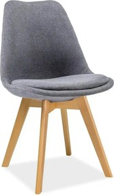 Scaun DIOR, gri/stejar, stofa/lemn, 49x41x83 cm