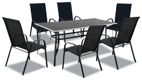 Set mobilier de grădină Agata 6+1 negru