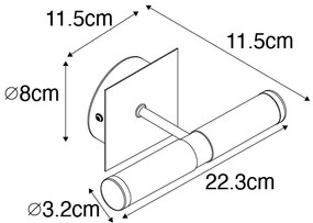 Lampa de perete moderna pentru baie neagra IP44 cu 2 lumini - Bath