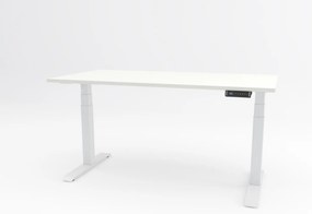 Birou reglabil pe inaltime TerrA8 PRO WHITE - 2 motoare, profil patrat, ALB (Dimensiune blat: 137x67cm, Culoare blat: Alb 25mm)