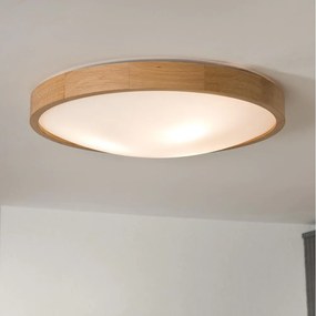 Brilagi-LED RGBW Plafonieră dimabilă CARVALHO SLIM 3xE27/15W/230V Wi-Fi stejar, diametru 47 cm