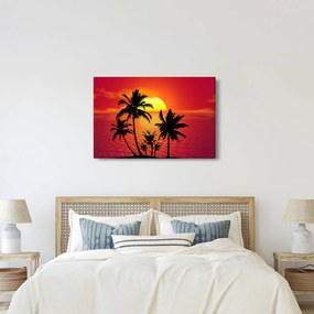 Tablou - Silueta insulei cu palmieri (90x60 cm)