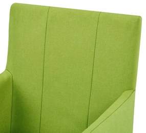 Scaune de bucatarie cu brate, 4 buc., verde, material textil 4, Verde