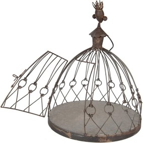 Suport pentru ghiveci, maro, din metal, aspect vintage, Princessea