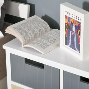 HOMCOM Comodă de Lemn cu 6 Sertare, Coadă Auxiliară de Depozitare cu Picioare Ridicate, Stil Modern pentru Dormitor Sufragerie Baie 62x28x58 cm Multicolor | Aosom Romania