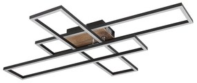 Plafoniera LED moderna DAKARI negru/lemn