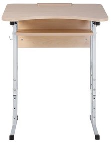 Banca scolara individuala E-163/1 PK T Alu, reglabila, mesteacan