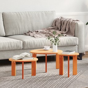 vidaXL Set de măsuțe de cafea 3 pcs Maro ceruit 47.5 x 47.5 x 27 cm