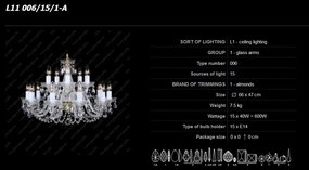 Lustra 15 brate cristal Bohemia L11 006/15/1-A