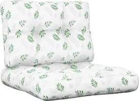 vidaXL Perne de paleți, 2 buc., model cu frunze, textil