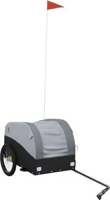 vidaXL Remorcă pentru biciclete, negru și gri, 30 kg, fier