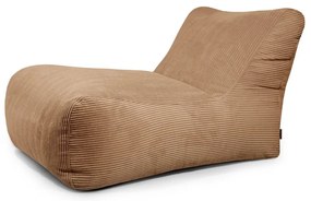 Fotoliu bean bag maro cu tapițerie din catifea reiată Lounge 100 – SLOWDOWN