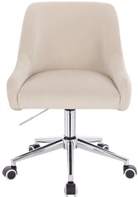 HR920K Scaun Crem din Catifea cu Bază Cromata