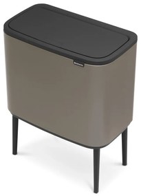 Coș de gunoi gri de reciclat/cu senzori de atingere din oțel 34 l Bo Touch Bin – Brabantia