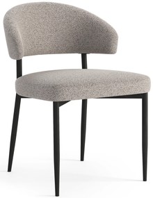 MAZZONI EXPORT IRIS Bej Latte (material Monza 60) - SCAUN MODERN TAPIȚAT BOUCLÉ PENTRU SALON/SUFRAGERIE LOFT