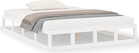 vidaXL Cadru de pat, alb, 120x200 cm, lemn masiv