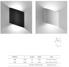Aplica LED de perete iluminat exterior ambiental IP54 SOCHI gri inchis
