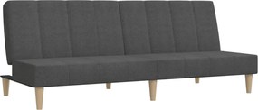 vidaXL Canapea extensibilă cu 2 locuri, gri închis, textil