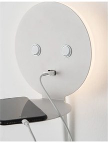 Aplica ambientala cu reader LED directionabil si USB Charger Eclip alba NVL-9173281